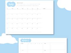 [굿노트] 구름위를 둥둥 7월 다이어리