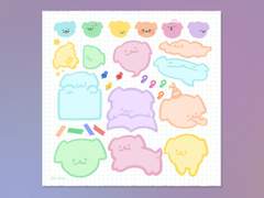 [PNG 굿노트 스티커] 알록달록 멍정이 메모지 🖍