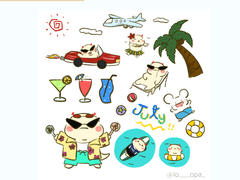 [굿노트] 7월 루파 굿노트 스티커 무료배포