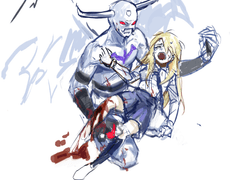 다리 다친 이즈미랑 아이스데블몬