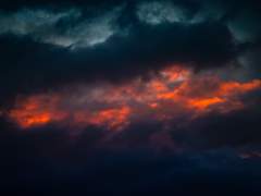 희뿌연 연기가 하늘을 덮는다