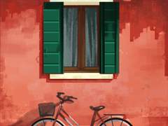 빨간 집에 자전거