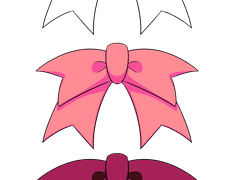 뾰족 리본 소재