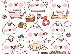 [굿노트스티커] 쫀득곰 베이킹타임 스티커