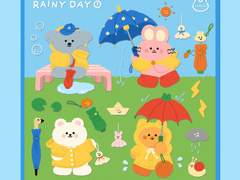 [ goodnote sticker ] 비 오는 날 스티커 set