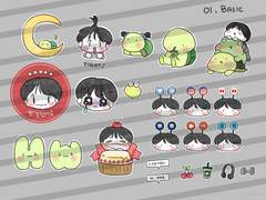 채채 굿노트 스티커 ver01.~03 베이직/ 데일리/여름