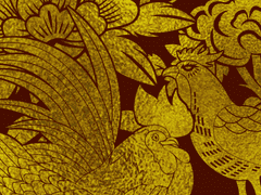 닭모란문 문양 브러시