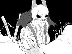 [dbd/살인마] 손풀기용 러프만 그리려다가 진심이 된 토구(헌트리스)