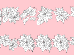 [ 유료배포 ] 흑백 포인세티아 브러쉬