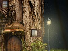 버드나무 그루터기 동물친구들