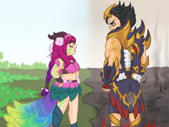 나무 정령과 흑요석 용