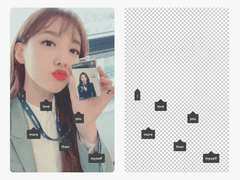 투명 포카 프레임 포토카드 도안