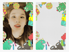 투명 포카 프레임 포토카드 도안