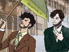 야, 우산 혼자쓰냐?