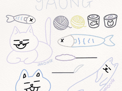 아이패드 굿노트 야옹이 스티커 png 공유