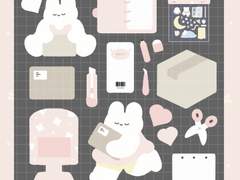 [틈새간격] 디지털스티커-택배 오는 날(다꾸)