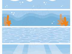 [굿노트스티커] 하늘&바다 마테 스티커