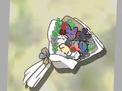 데못죽 테스타 꽃다발 키링 도안