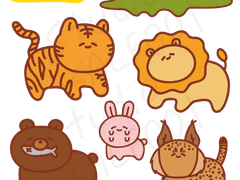 [굿노트스티커] 하찮은 맹수들 스티커 세트 (1,2)