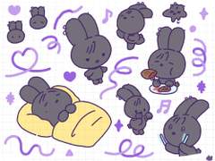 데못죽) 굿노트 래빈토끼 스티커