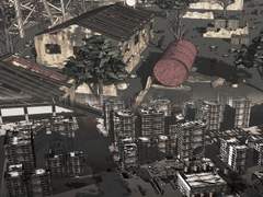 전쟁 참호 구조물 전투배경과 폐허 웹툰 스케치업 배경 세트 : 스케치업 배경