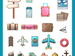 [굿노트][스티커] 여행 스티커