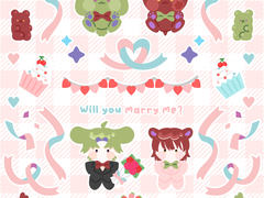 말랑찐빵 :: 웨딩 SD 고정틀 스티커 커미션