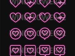 [아이콘] 라인 하트(네온) 아이콘_일러스트
