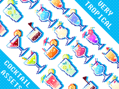 칵테일 도트 소재 및 브러쉬