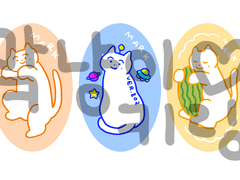 맠냥이 키링 도안 3종