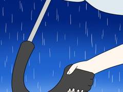 비가 내리면 난 우산을 써야겠다