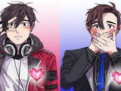 빨간 하트가 서로 보이는 규혁도윤