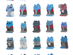 삼국지톡 곰젤리 스티커 도안 판매 - 위나라곰