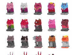 삼국지톡 곰젤리 스티커 도안 판매 - 병주곰