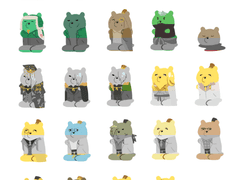 삼국지톡 곰젤리 스티커 도안 판매 - 역경루+원술+원소진영