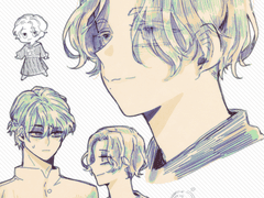 [자캐] 선화,러프 그림