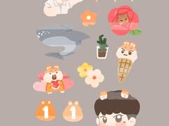 몬씰티커 굿노트용 도안 _ 햄씰