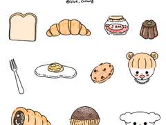 꼬몽이와 랑이 빵 굿노트 스티커 공유