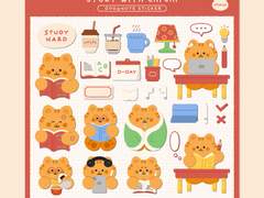 [ goodnote sticker ] 치치랑 함께 공부하기 스티커