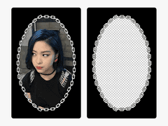 투명 포카 프레임 포토카드 도안