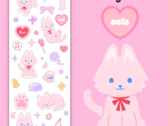 𝒎𝒆𝒃𝒆𝒓 𝒔𝒕𝒖𝒅𝒊𝒐 굿노트용 핑크 고양이 스티커