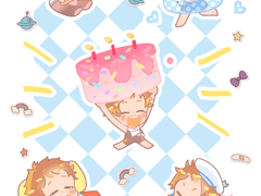[배포종료]텐마 미츠루 생일기념으로 그렸던 스티커 배포합니다.