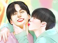 painting) 휠라에 목빨을 비비면.