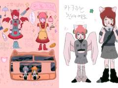 체인소맨•은혼•에반게리온 고양이 스티커 도안 유료 배포 💭