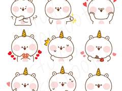 [굿노트스티커] 말랑 유니콘 스티커