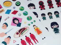 오징어게임 스티커 도안 배포 (A6)