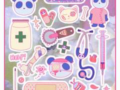 パンダとメディカル 스티커 도안 유료 발행
