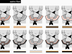 [유료] 이중선 라인 브러쉬 10종