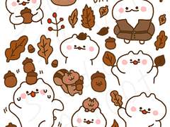 [굿노트스티커] 가을 쫀득곰 스티커
