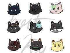 야옹 주 + 까마뽀꼬대 스티커